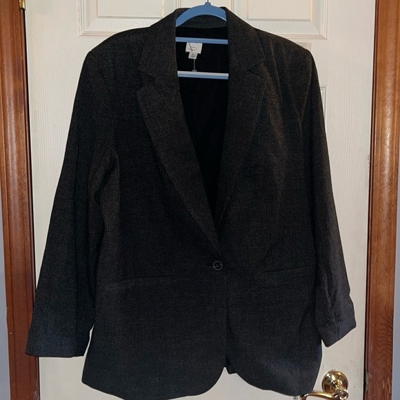 New-a new day-XXL-black& gray-squared pattern-single breasted, blazer/jacket. - Picture 1 of 15